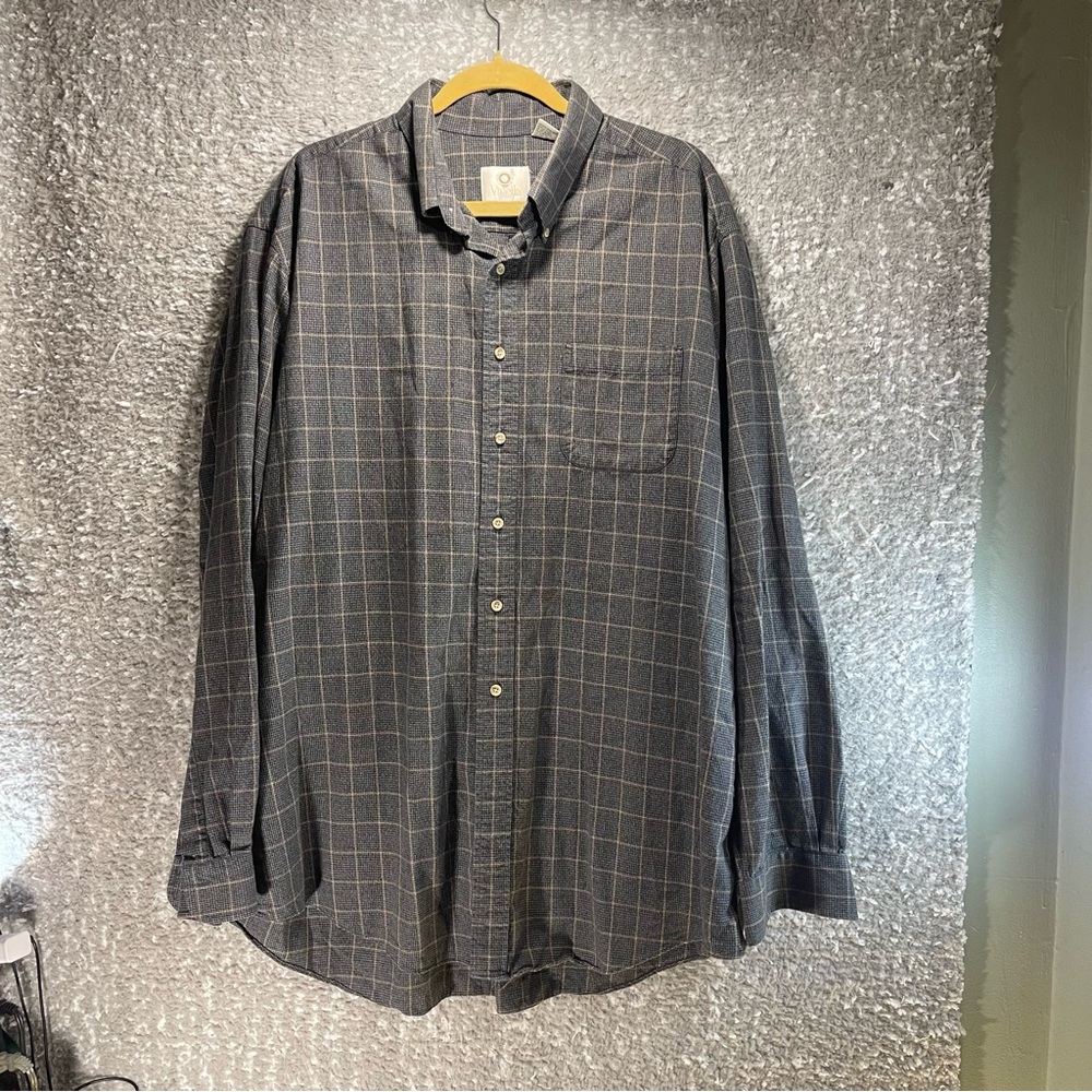 Viyella Shirt Mens XL Plaid Button Down Long Sleeve Wool Cotton Blend‎ USA MADE